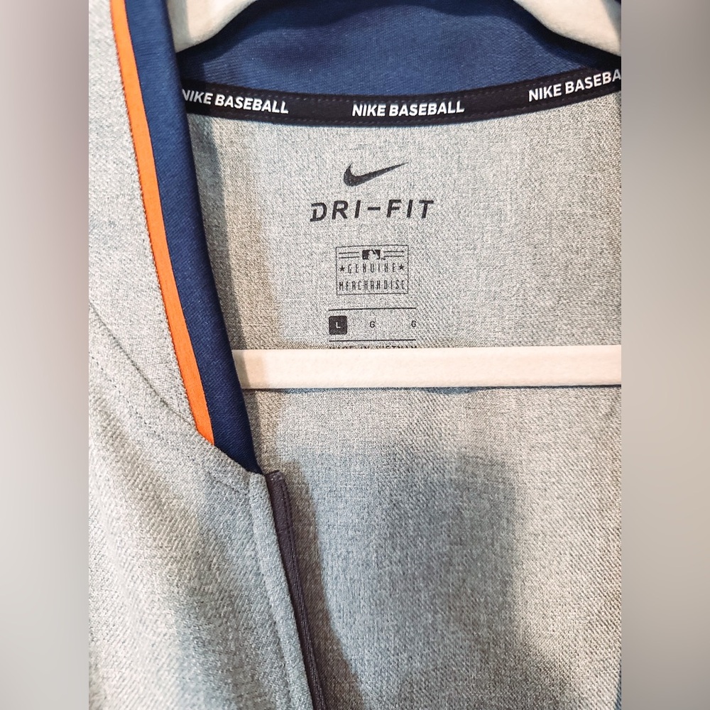 Men's Houston Astros Nike Dry-Fit Gray Blue Game Performance Full Zip Jacket - Picture 8 of 14